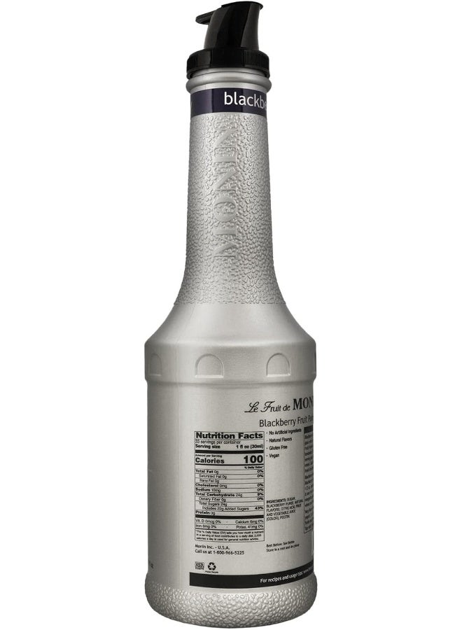 Monin - Blackberry Purée | Premium Purée for Cocktails, Smoothies & More | Clean Label with No Artificial Flavors, No Artificial Preservatives (BPA-Free Plastic Bottle, 1 Liter) - Image 2